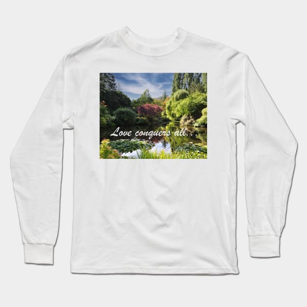 Love Conquers All: Butchart Gardens Pond Long Sleeve T-Shirt by KirtTisdale